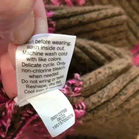 Nine West pink and brown abstract print wide sleeve pullover sweater. Size XXL - Picture 9 of 9